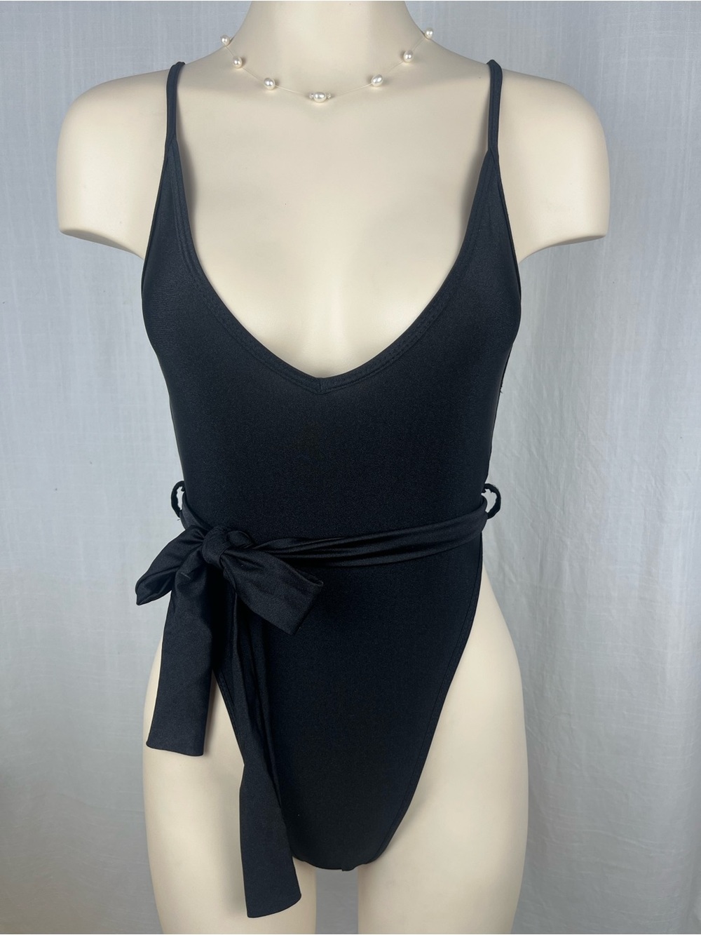 PrettyLittleThing Black Adjustable-Strap One-Piece